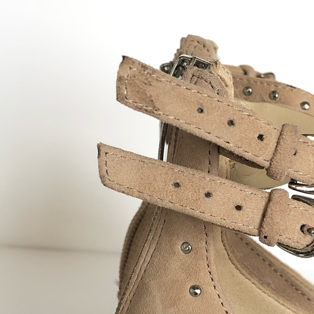 Marc Fisher Stud Lined Beige Block Heels - image 7